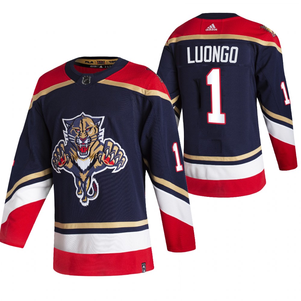 2021 Adidias Florida Panthers #1 Roberto Luongo Black Men Reverse Retro Alternate NHL Jersey